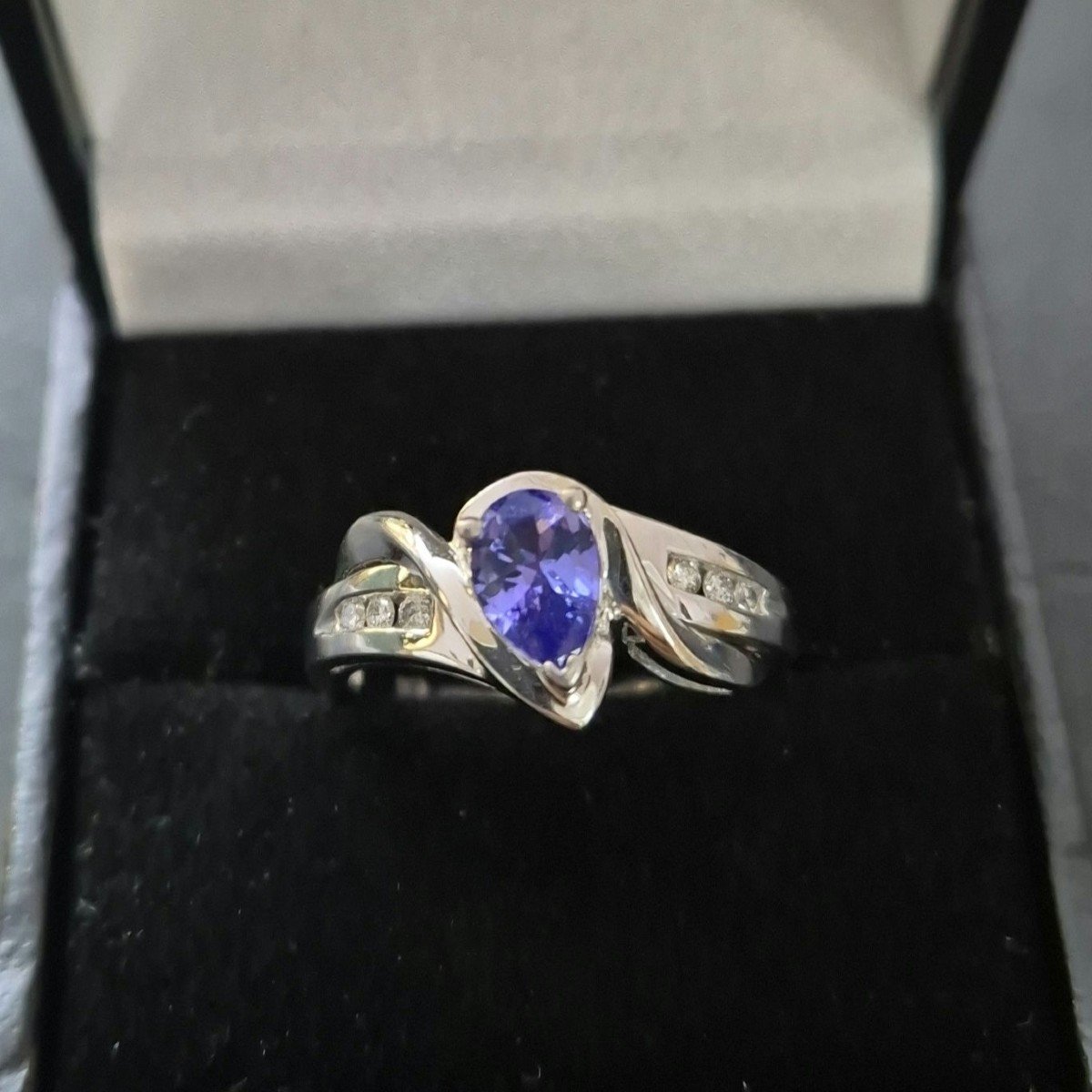 Bague Or Gris Tanzanite Diamants-photo-3