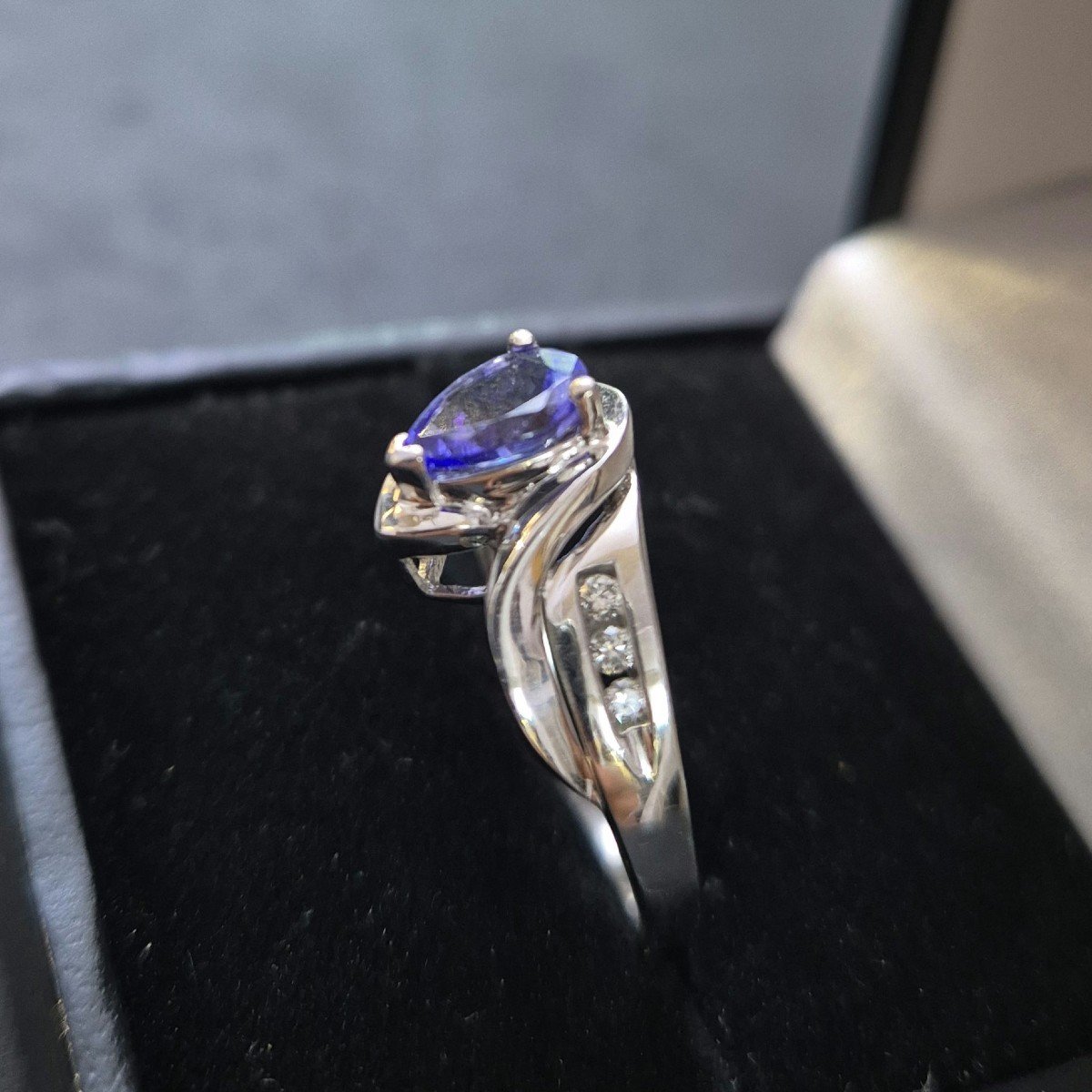 Bague Or Gris Tanzanite Diamants-photo-2