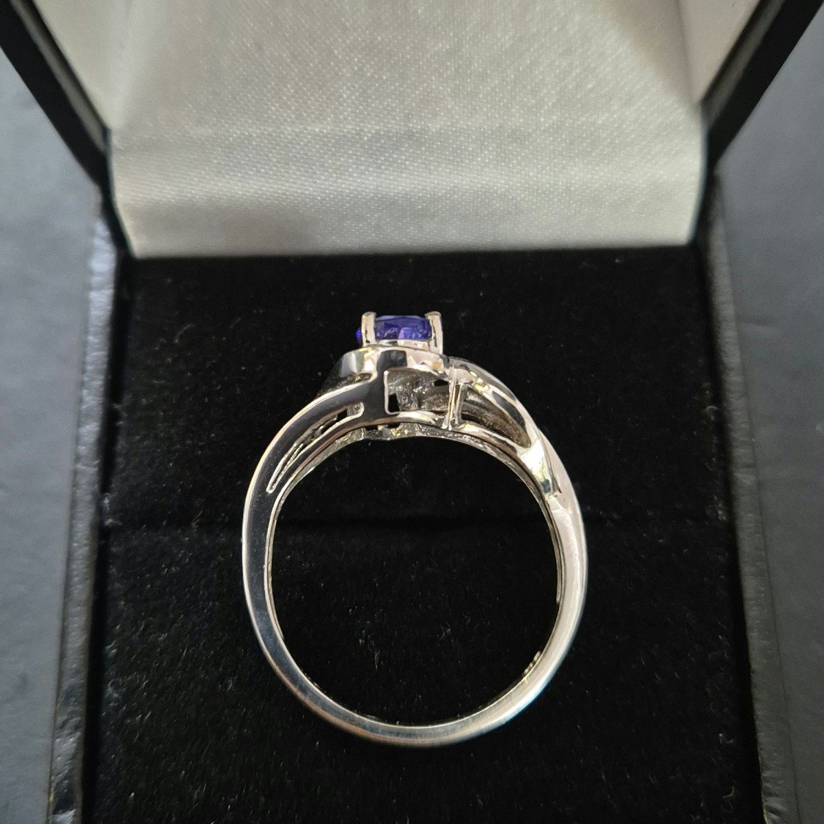 Bague Or Gris Tanzanite Diamants-photo-3