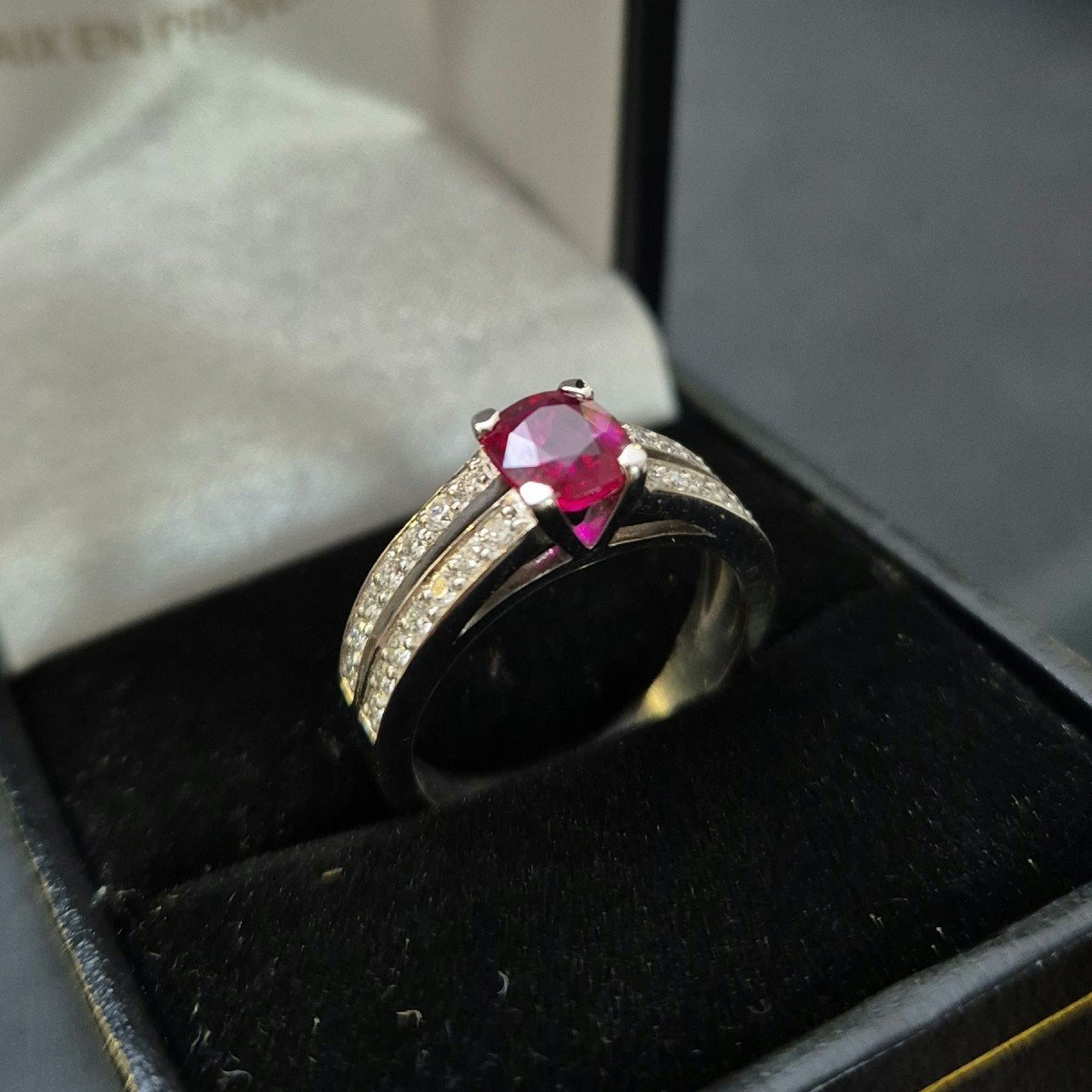 90s Ruby Diamond Ring -photo-2