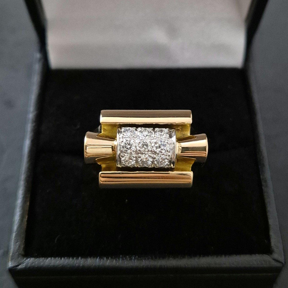 Tank Ring Rose Gold Diamonds