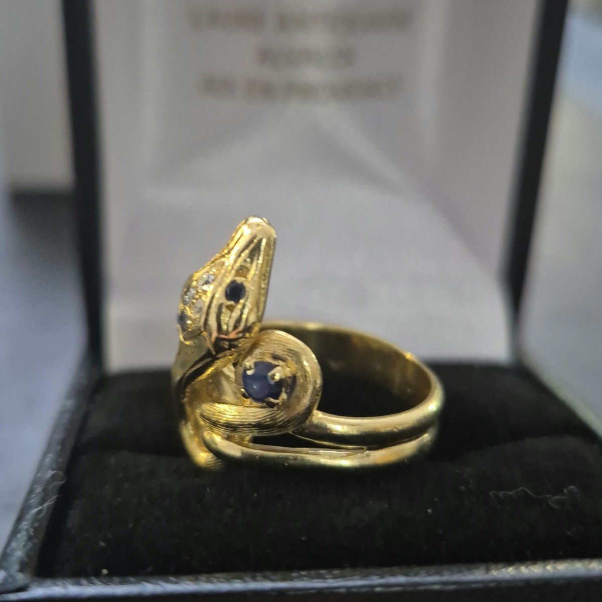 Bague Serpents Or Jaune Saphirs Diamants-photo-3