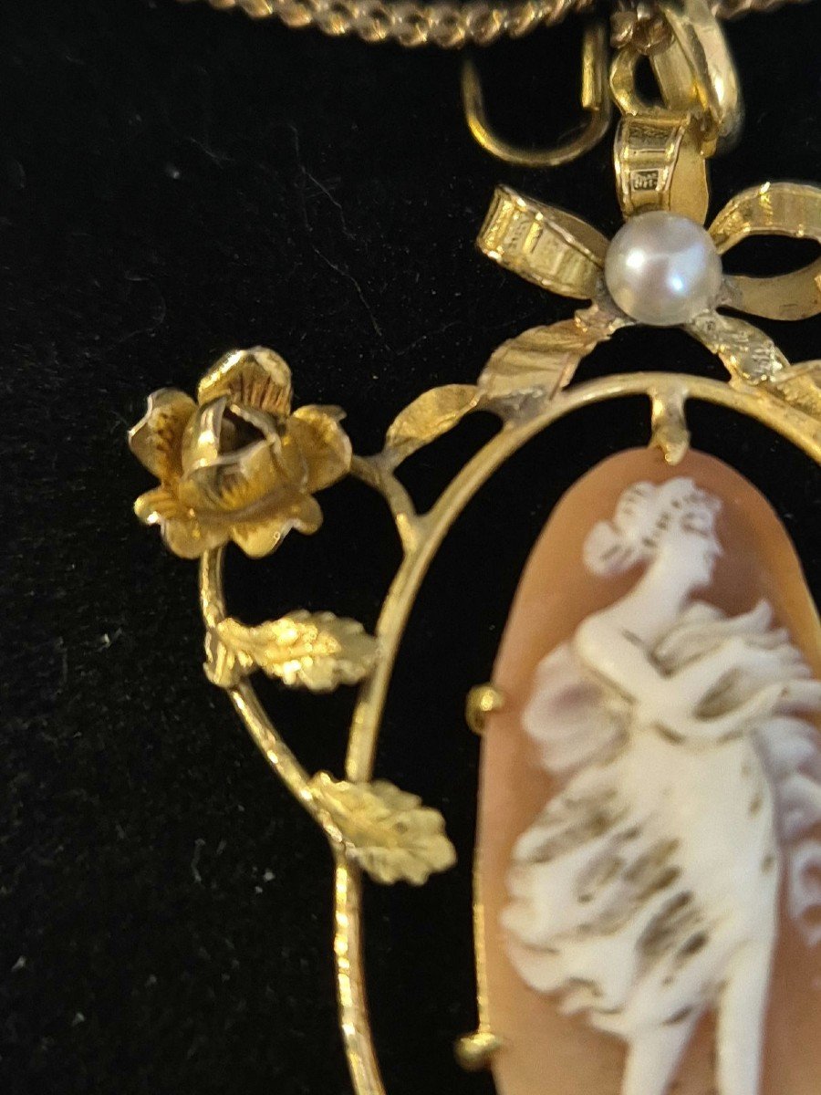 Antique Gold And Cameo Pendant -photo-4