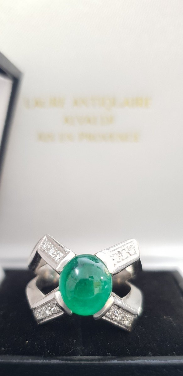 Bague En Or Gris 18k (750 Millièmes) Composée De Deux Anneaux -photo-2