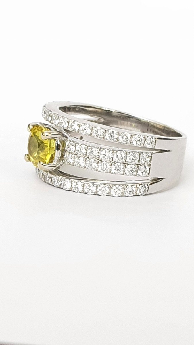 90s Yellow Sapphire And Duamants Ring-photo-1