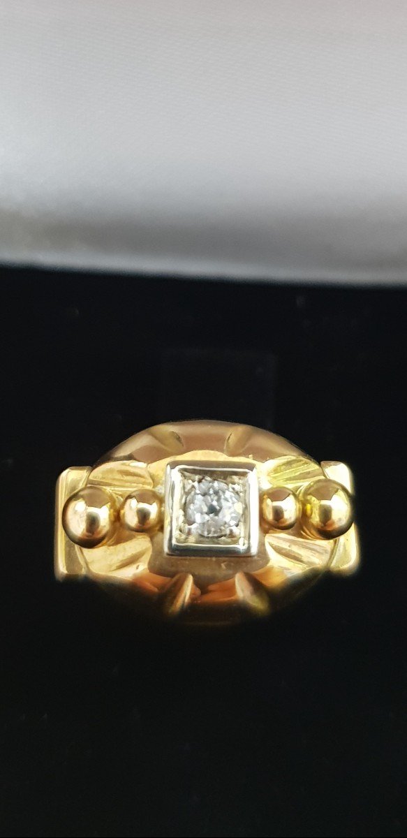 Bague Tank Or Rose 750 Millièmes (18k)