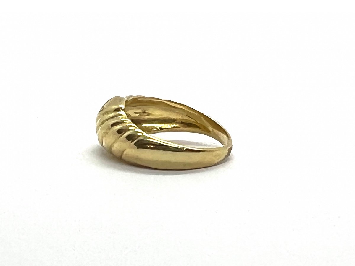 759 Thousandths (18k) Yellow Gold Ring, Set With Diamonds, 80s-photo-1