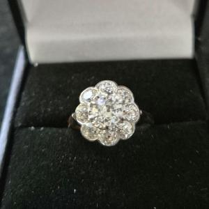 Bague Marguerite Diamants Début 20 ème