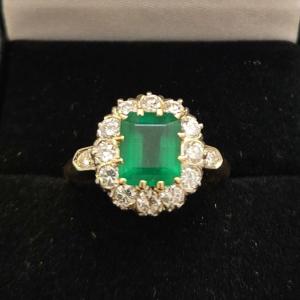 Emerald Diamond Entourage Ring