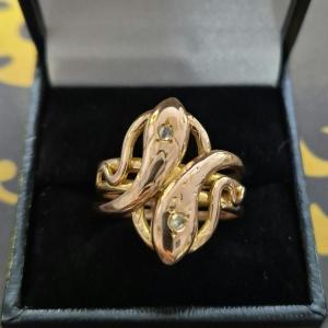 Bague Serpents Or Rose Diamants