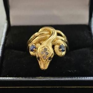 Bague Serpents Or Jaune Saphirs Diamants