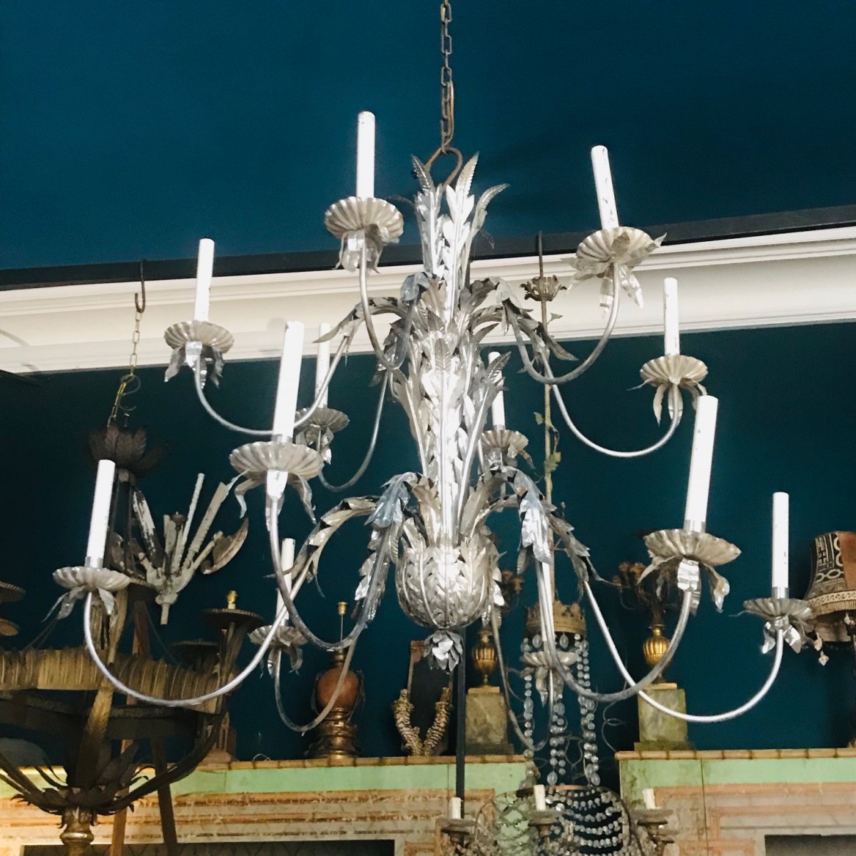 Silver Sheet Metal Chandelier-photo-1