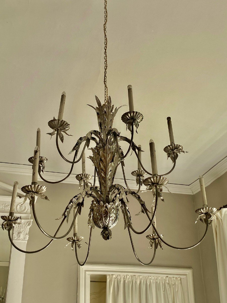 Silver Sheet Metal Chandelier