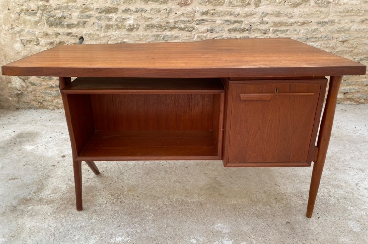 Peter Lovig Nielsen (designer Danois, Né En 1925). Petit Bureau Boomerang-photo-4