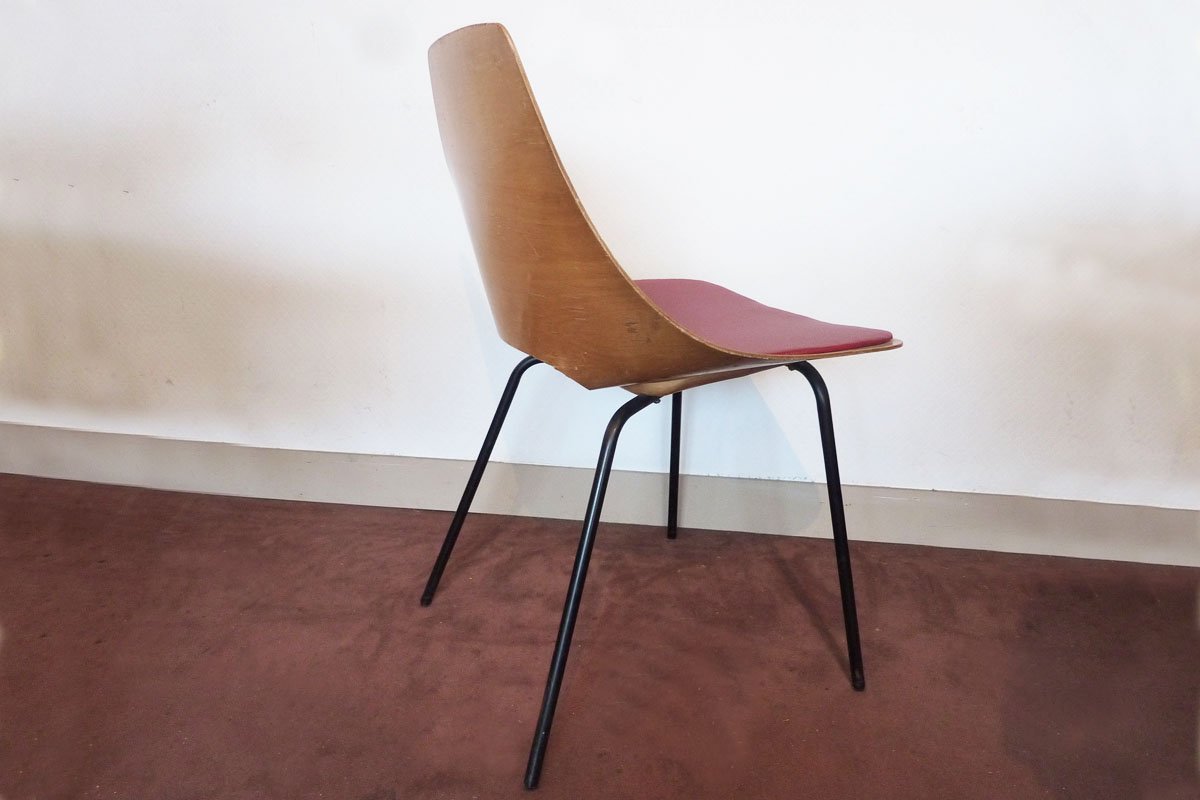 Pierre Guariche (paris, 1926 - Bandol, 1995) For Steiner (publisher) - "tonneau" Chair, Circa 1954-photo-3