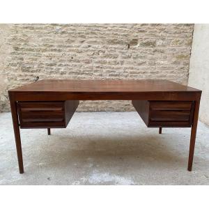 Bureau Plat En Palissandre, Attribué à Torbjorn Afdal -édité Par Bruskbo, 1960.