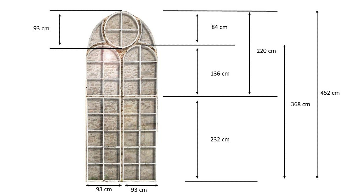 Matériaux Anciens De Récupération XIXème Métal Pour Orangerie  Atelier Porte Fenêtre Baie Vitrée Verrières-photo-2