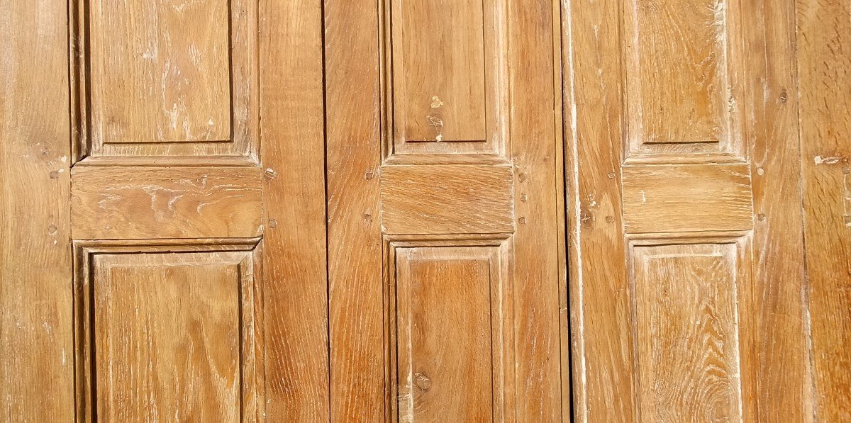 Large Pair Of 18th Century Interior Shutters In Oak Woodwork Door-photo-4