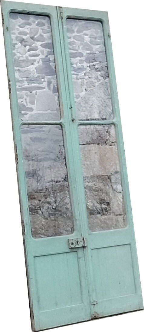 Old Double Glazed Door Large Height 289 Cm-photo-2