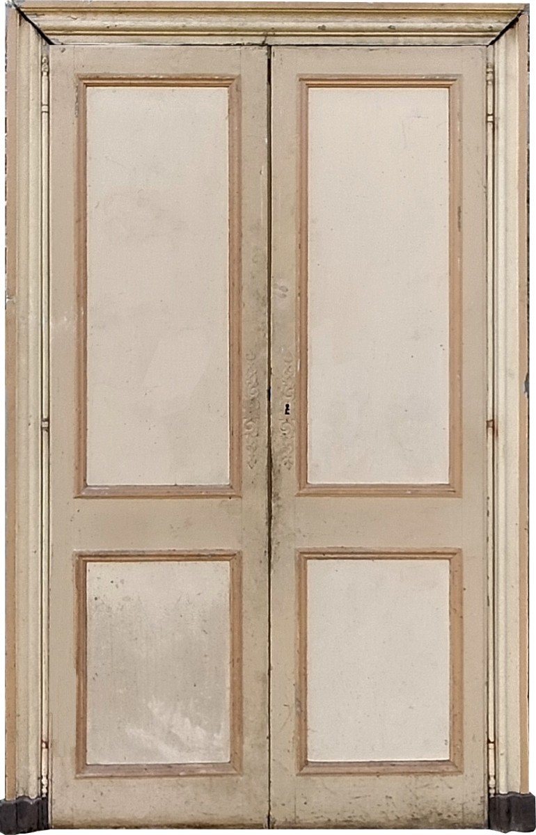 ̶s̶i̶x̶   One Old 18th Century Oak Doors Of High Quality & Its 18th Century Molding Frame Woodwork-photo-7