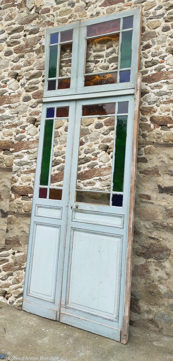 Old Tiercée Door With Its Frame And Transom
