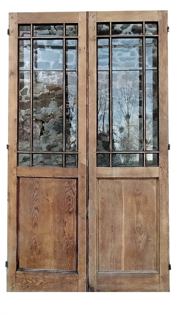 Beautiful Old Oak Double Glazed Door With Its Frame-photo-4