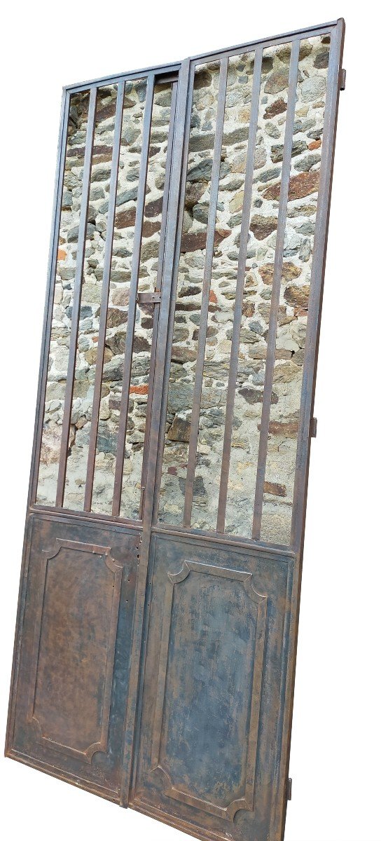 Antique Double Door In Metal Nineteenth Century-photo-2