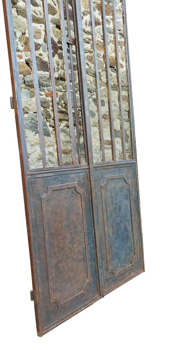 Antique Double Door In Metal Nineteenth Century-photo-3