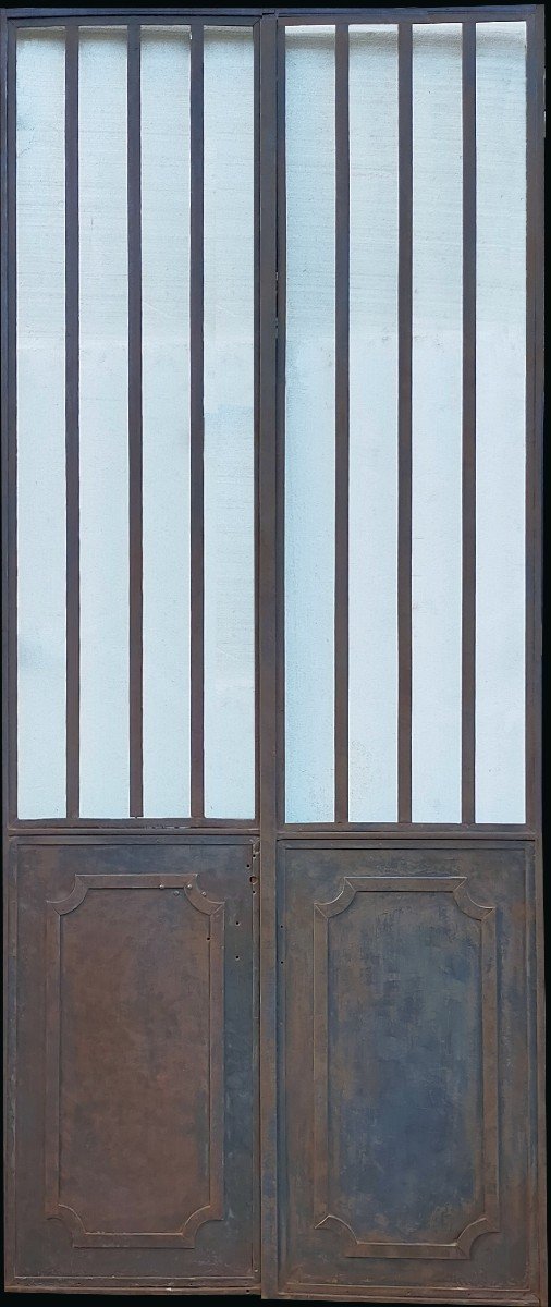 Antique Double Door In Metal Nineteenth Century