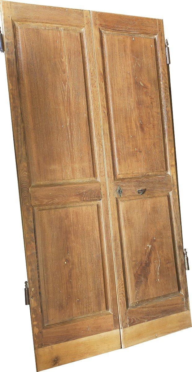 Double 18th Century Oak Cupboard Door-photo-2