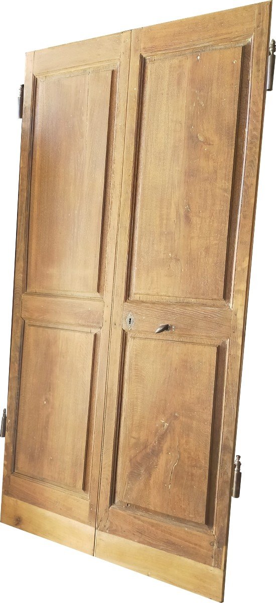 Double 18th Century Oak Cupboard Door-photo-4