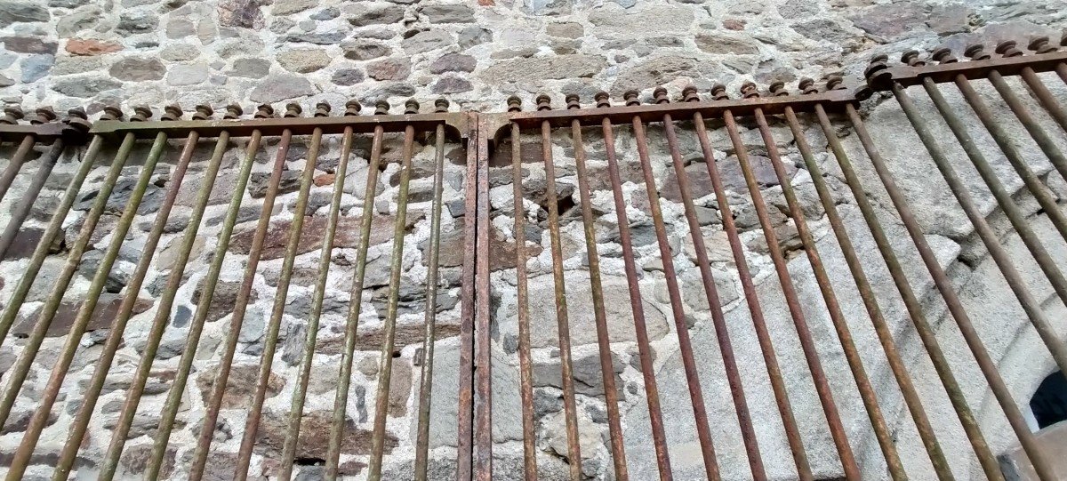 Rare Grand Portail Ancien De Château D’époque XVIIIème / XIXème En Fer Forgé Grilles-photo-2