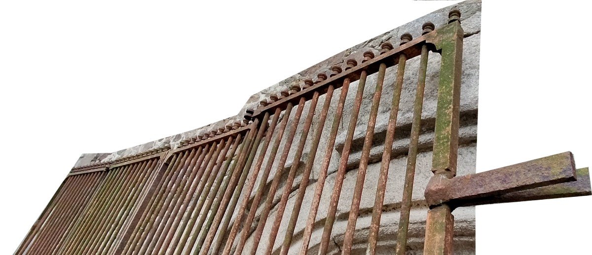 Rare Grand Portail Ancien De Château D’époque XVIIIème / XIXème En Fer Forgé Grilles-photo-2