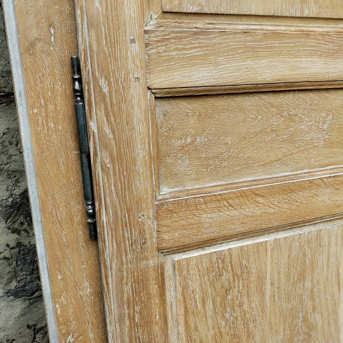 Old Blond Oak Door Complete With Its Frame And Cornice Period 18th Century Oak Woodwork-photo-2