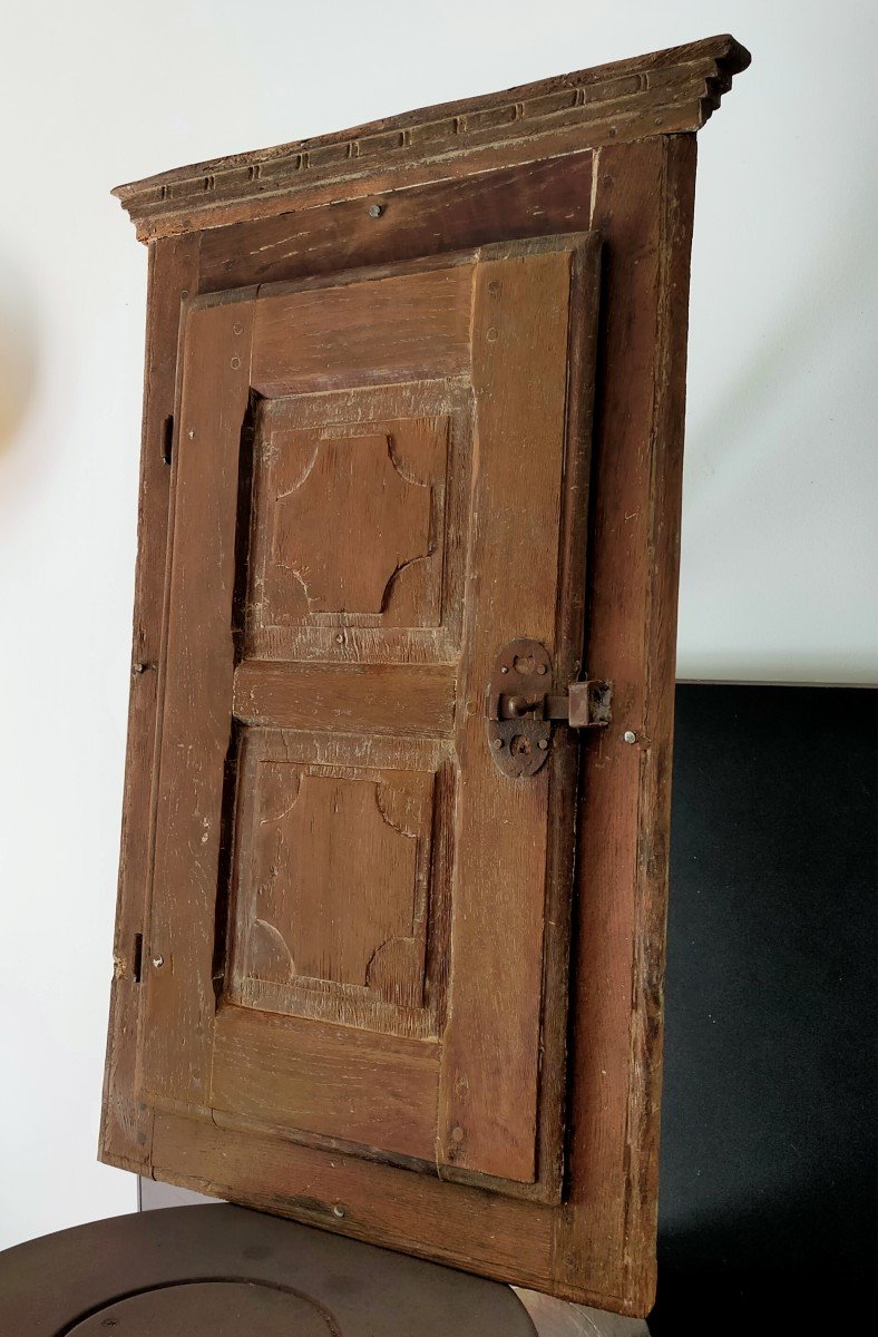 Petite Porte Ancienne d'époque XVIIIème En Chêne Livrable En 48 Heures-photo-3