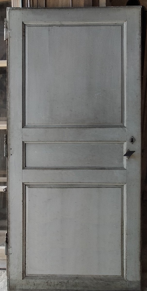 Porte Ancienne En Chêne Fin XVIIIème Double Face Avec Son Cadre J1-photo-3