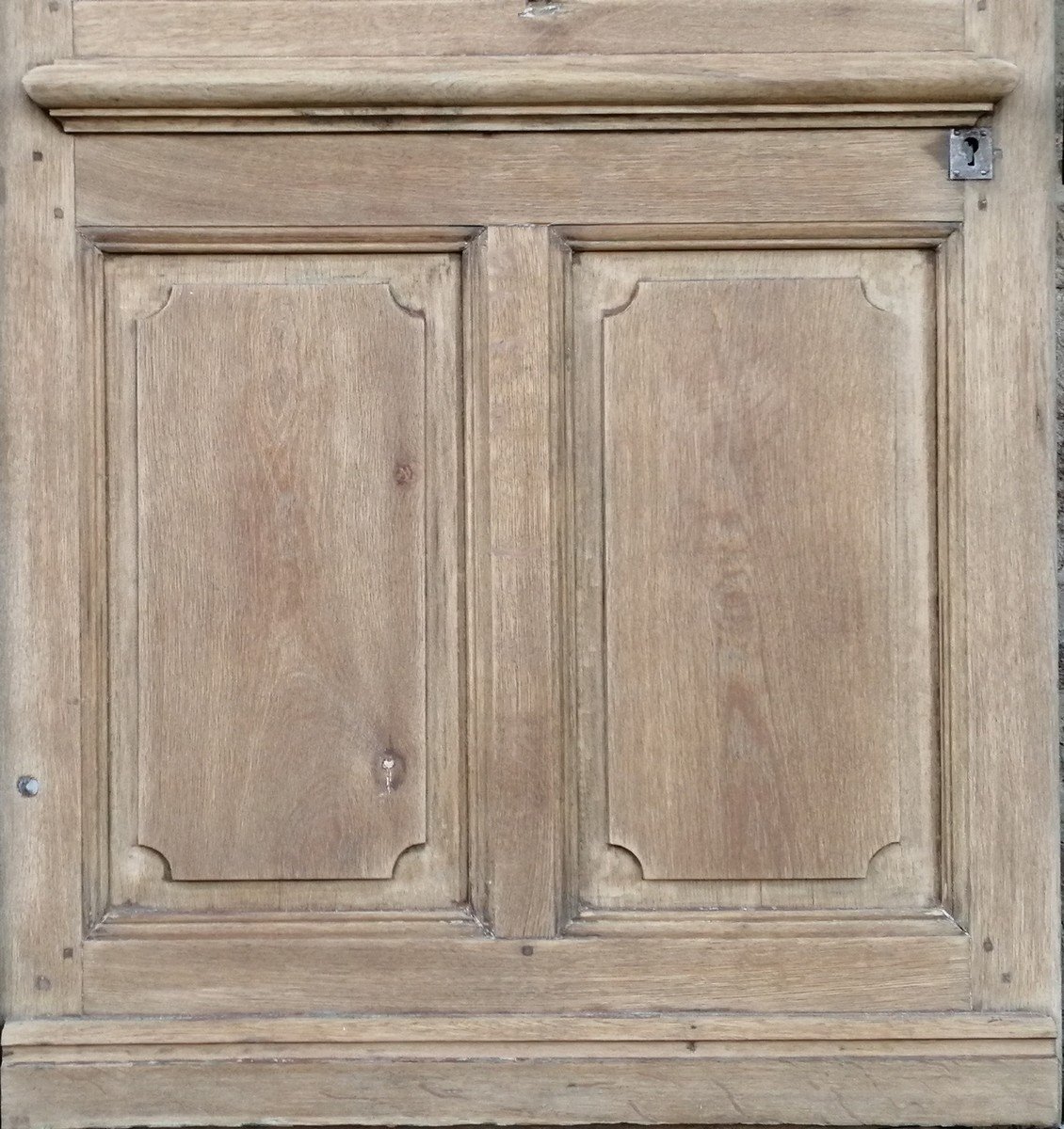 Bucolic Old Entrance Door In Oak With Its Frame-photo-4