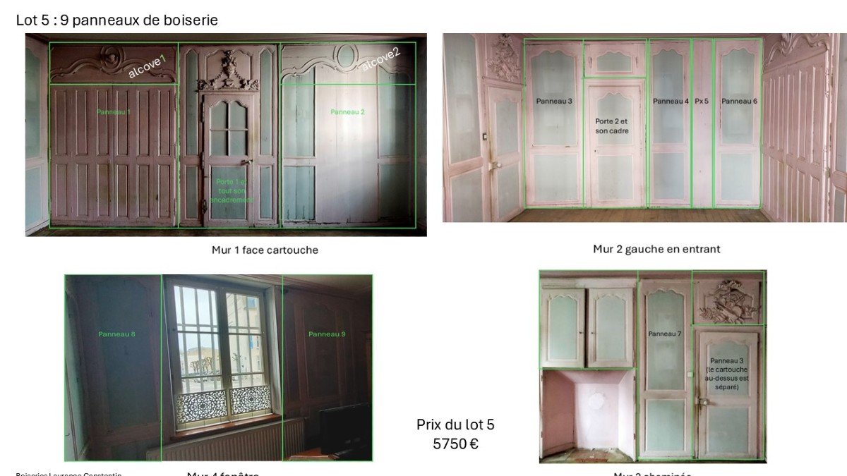 Romantic Alcove Woodwork From The 18th Century With Antique Glass Doors 6 Sets-photo-4