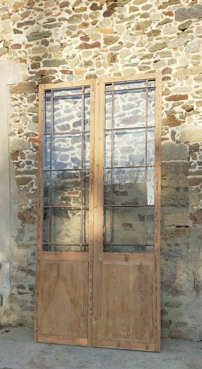 Antique Double Glass Door From Workshop Store Boutique Deco-photo-2