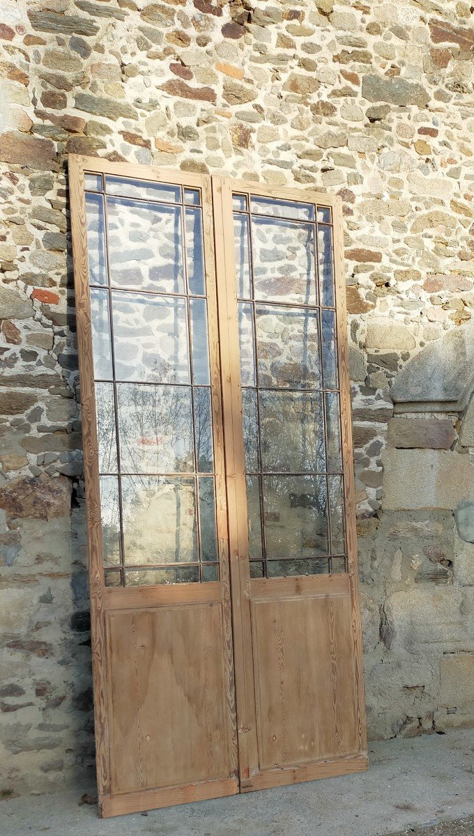 Antique Double Glass Door From Workshop Store Boutique Deco-photo-4