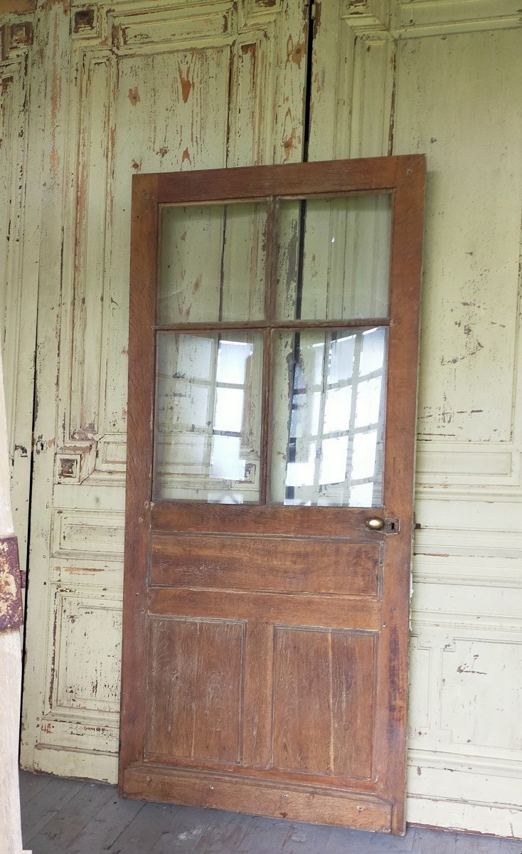 Porte Ancienne En Chêne Avec Son Cadre Belle Qualité