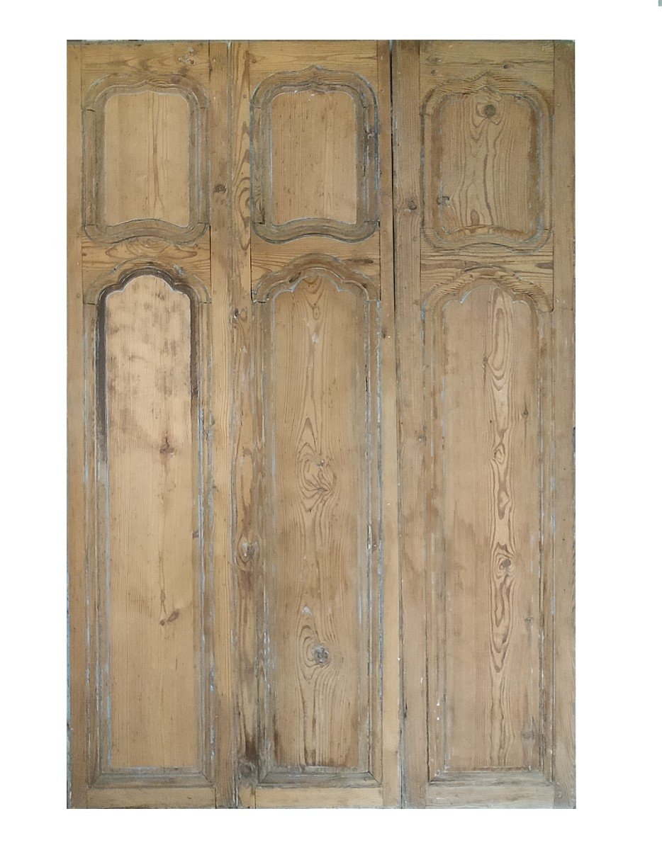 18th Century Wood Panels Trumeau Height 239 Width 150 Cm