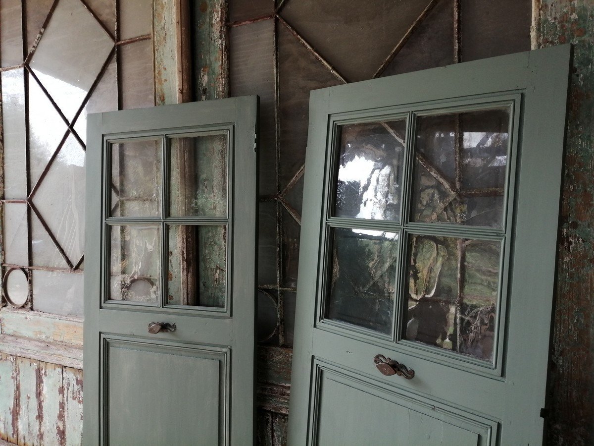 Pair Of Old Alcove Doors Old Glazing Alcove Door Woodwork-photo-4