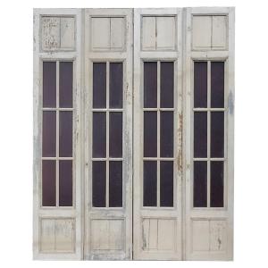 4 Large Old Glass Doors With Architectural Lines