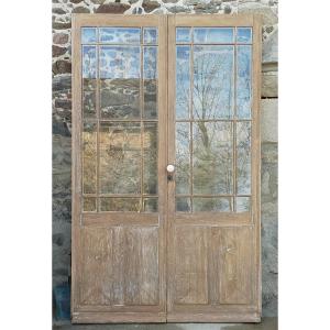 Double Old Glass Door In Spring Oak