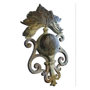 Objet De Décoration Ecusson Blason Luminaire Cartouche  époque XIXème En Fonte  Tiran Porte Ancienne