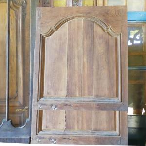 18th Century Woodwork Panel In Oak Old Door