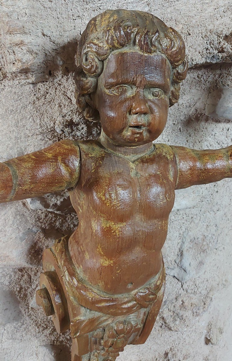 Putto à Deux Bras De Lumière 18e Siècle-photo-3