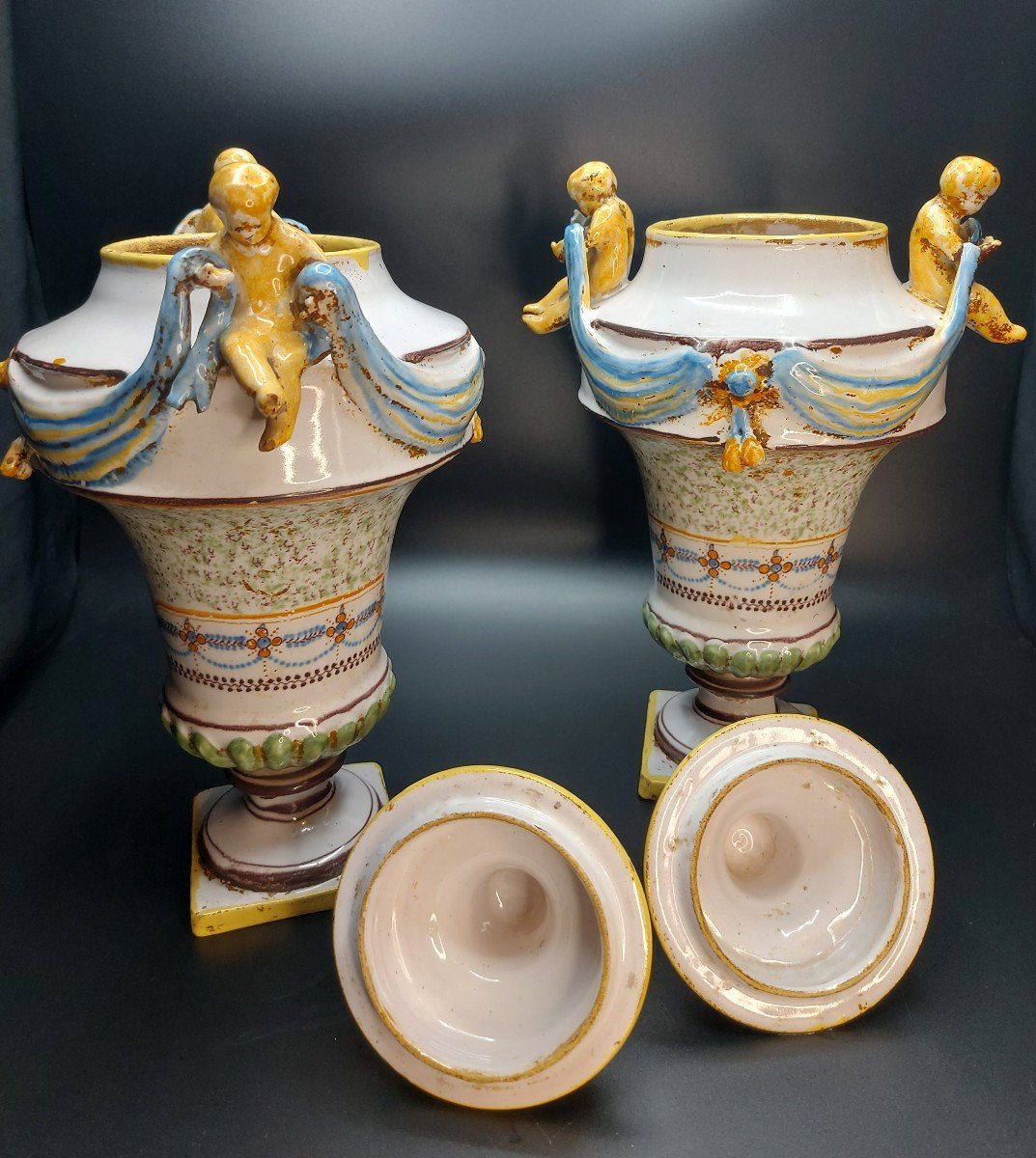 Covered Pots In Earthenware South Of France Late 18th Century-photo-3