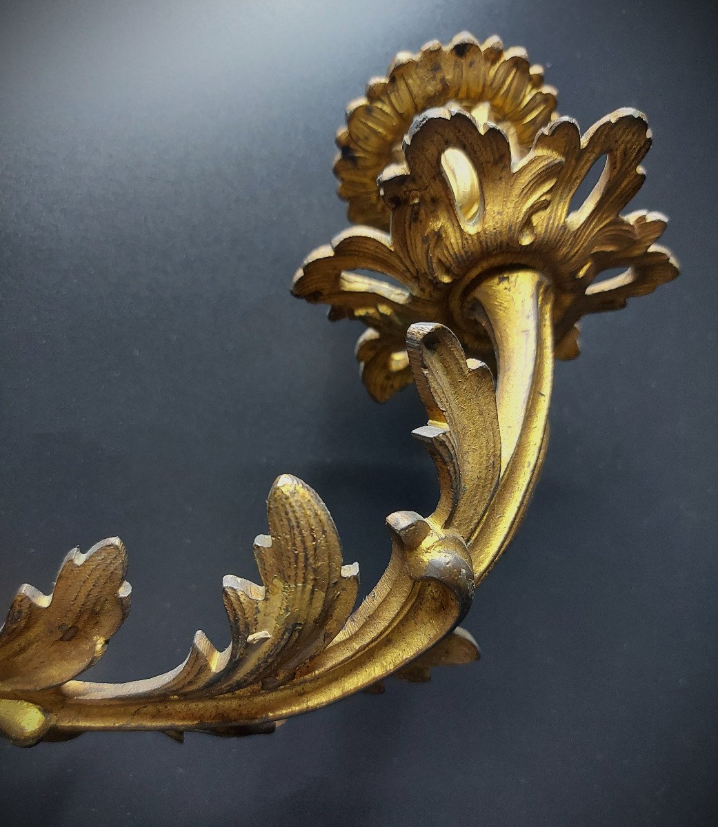 Sconces (pair Of) Gilt Bronze Transition Style-photo-1